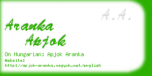 aranka apjok business card